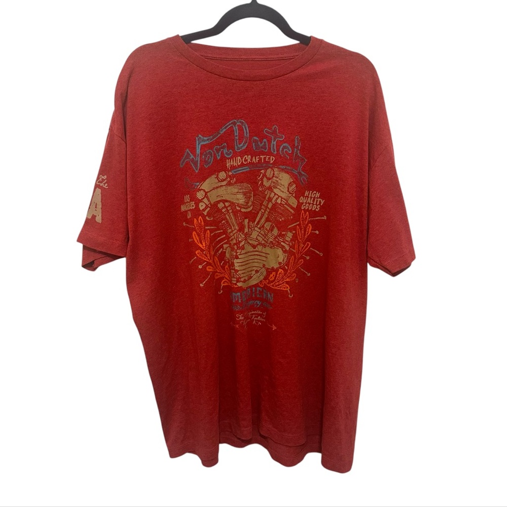Von Dutch Red Graphic Men's Shirt pre-owned size 2X